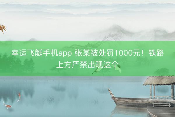 幸运飞艇手机app 张某被处罚1000元！铁路上方严禁出现这个
