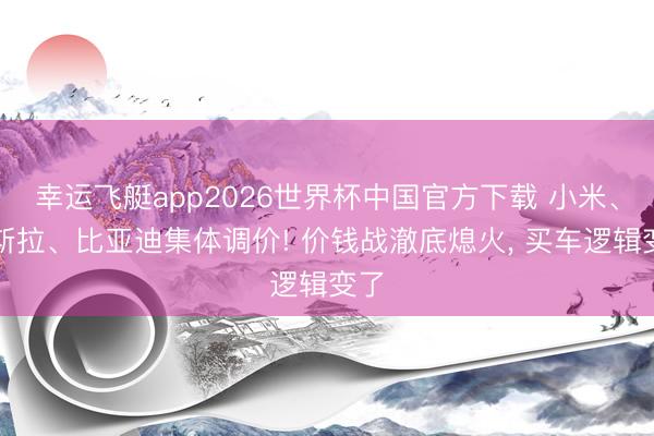 幸运飞艇app2026世界杯中国官方下载 小米、特斯拉、比亚迪集体调价! 价钱战澈底熄火， 买车逻辑变了