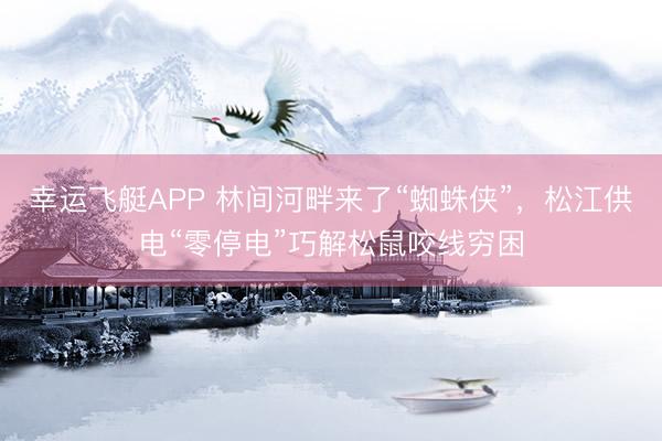 幸运飞艇APP 林间河畔来了“蜘蛛侠”，松江供电“零停电”巧解松鼠咬线穷困
