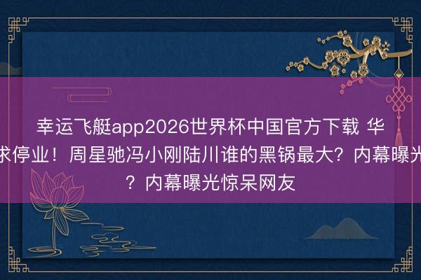 幸运飞艇app2026世界杯中国官方下载 华谊昆仲肯求停业！周星驰冯小刚陆川谁的黑锅最大？内幕曝光惊呆网友